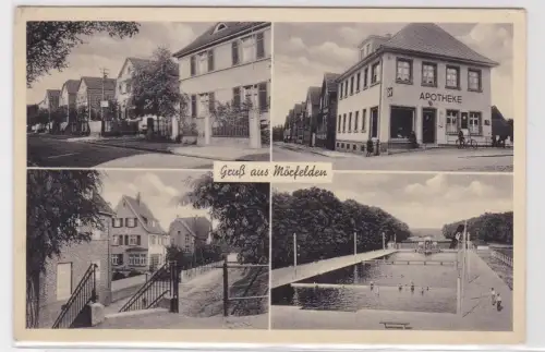 54593 Mehrbild Ak Gruß aus Mörfelden Apotheke, Schwimmbad usw.1938