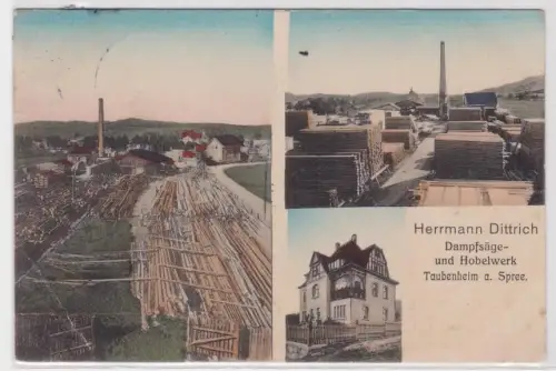 39395 Mehrbild Ak Taubenheim a.Spree Dampf- un Hobelsägewerk 1911