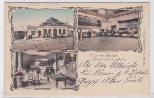 56201 Mehrbild Ak Gruß vom Gasthof Albert-Saal in Hörnitz 1910