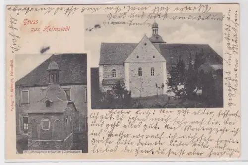 43823 Mehrbild Ak Gruß aus Helmstedt St.Lugerikapelle und Kirche 1901