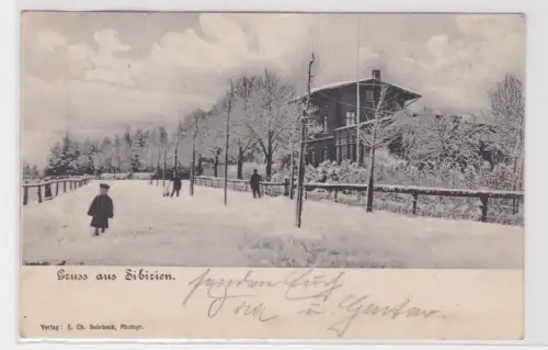 908920 Ak Gruß aus Sibirien (Elmshorn) Schleswig Holstein im Winter um 1910