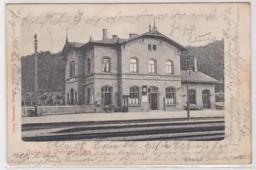908918 Ak Bahnhof Gremsmühlen Bahnsteigansicht 1902