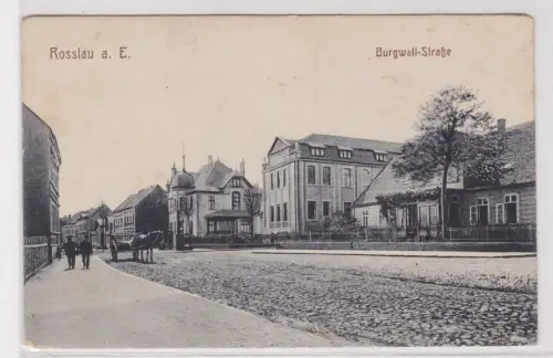 40476 Ak Rosslau an der Elbe Burgwall Strasse um 1910