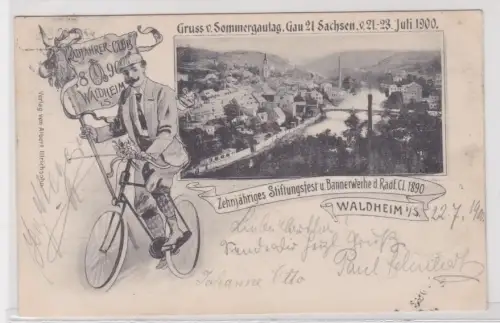 34134 Ak 10Jähr.Stiftungsfest Radfahrer Club Waldheim 1890/1900