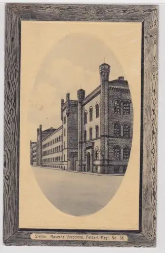 25293 Ak Stettin Kaserne vorpommersches Feldartillerie Regiment Nr.38, 1914