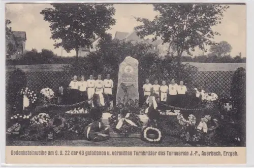 49913 Ak Auerbach im Erzg. Gedenksteinweihe des Turnverein 1922