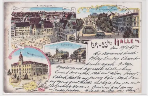 71433 Mehrbild Ak Gruss aus Halle a./ S.  27.02.1898