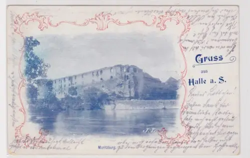 20403 Ak Gruss aus Halle a. S. Moritzburg. 1909