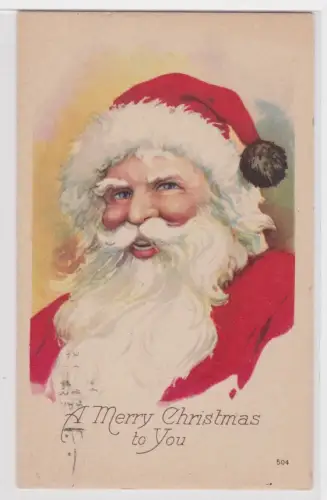 37301 AK A Merry Christmas to You - Weihnachtsmann mit Mütze und Bart 1924