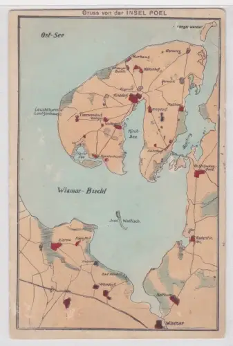 910304 AK Gruss von der Insel Poel - Wismar-Bucht, Ost-See, Insel Walfisch 1913