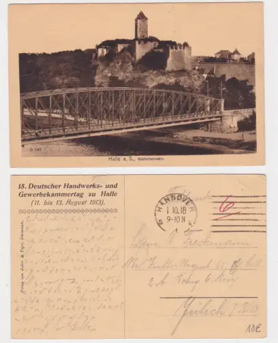 908649 Feldpost Ak Halle a. S. Giebichenstein. 1918