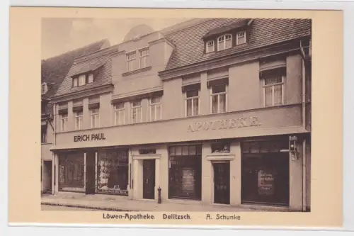 26483 Ak Delitzsch Löwen Apotheke von A.Schunke Außenansicht um 1930