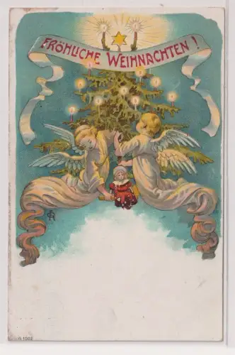 72525 Ak Fröhliche Weihnachten - Engel im Jugendstil um 1910
