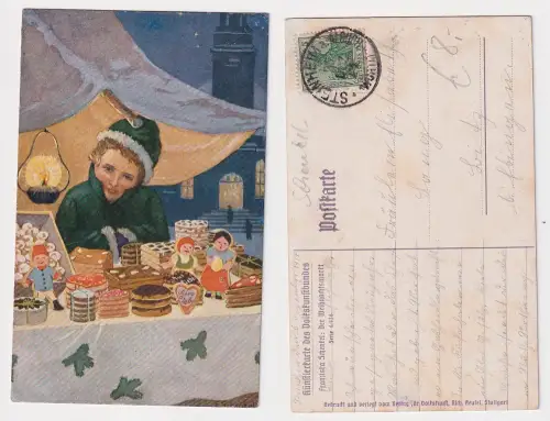 908380 Künstler Ak "Der Weihnachtsmarkt" Volkskunstbund 1914
