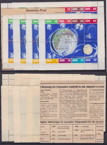 8 x DDR Briefmarken Kleinbogen 1962 (Weltreumflug) gestempelt (155478)