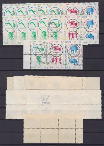 11xDDR 1964 Mi 1039-1044 gestempelt Sechserblock Olympische Sommerspiele /155834