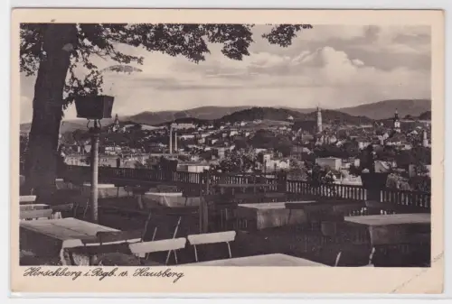 98864 Ak Hirschberg in Riesengebirge Blick von der Hausbergterrasse 1942