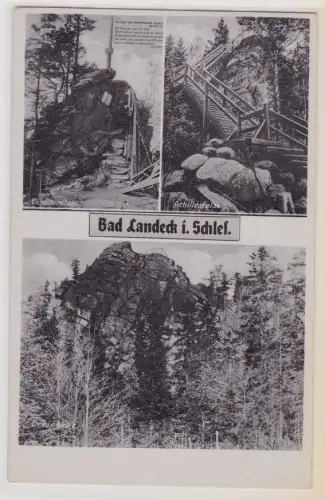 72933Ak Bad Landeck in Schlesien Lądek-Zdrój Schollenstein Dreiecker usw. um1940