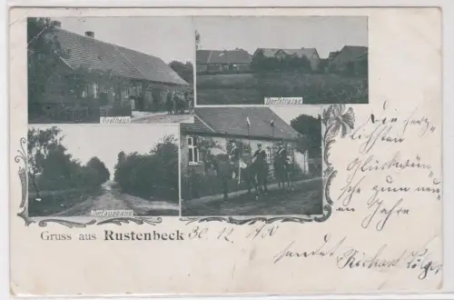 33962 Mehrbild Ak Gruß aus Rustenbeck Gasthaus, Dorfstraße usw. 1900