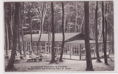 910621 Ak Ostseebad Koserow auf Usedom Restaurant Buchenhain um 1930