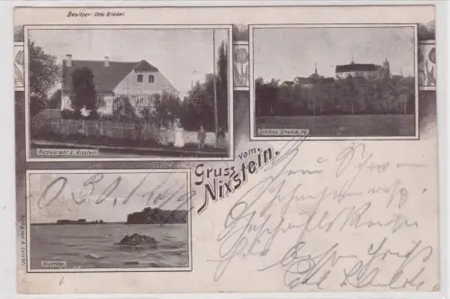 37570 Mehrbild Ak Gruß aus Nixstein bei Strehla Restaurant um 1900