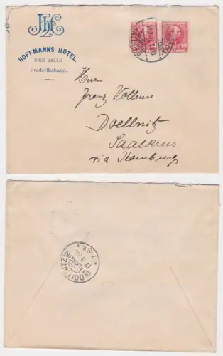 906884 Firmen Brief von Frederikshavn Dänemark nach Döllnitz Saalkreis 1907