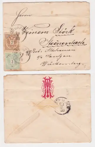 908734 Brief von Neuberg Österreich nach Steinenbach 1890