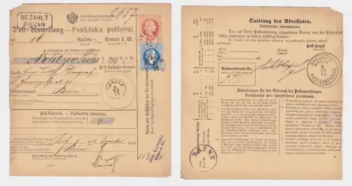 86968, 1874, Postanweisung Österreich von Neuss nach Brünn