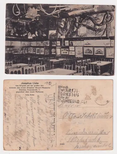 909226 Ak Dresden Restaurant Kreuzstraße 11 von J. Linke Innenansicht um 1930
