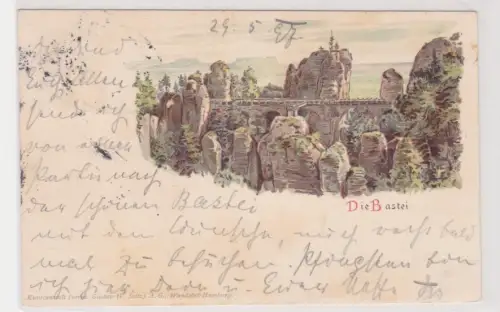 909115 Ak Lithografie Die Bastei Sächsische Schweiz 1897