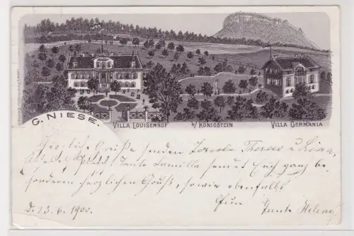 909113 Ak Königstein Villa Louisenhof und Villa Germania 1900