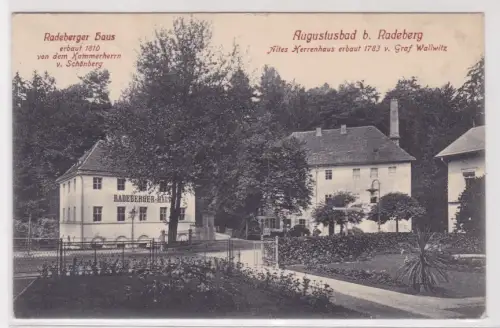 909228 Ak Augustusbad bei Radeberg Radeberger Haus und Altes Herrenhaus 1915