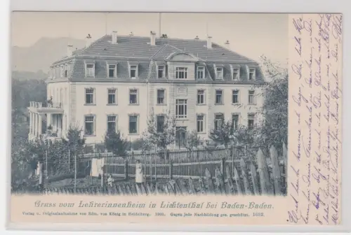 910011 Ak Gruss vom Lehrerinnenheim in Lichtenthal bei Baden-Baden 1901
