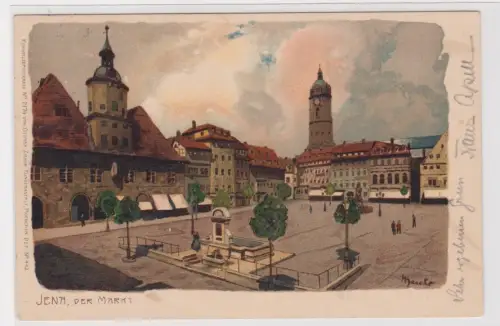 84711 Ak Jena, der Markt. 1924