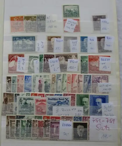 Deutsches Reich Sammlung über 6000€ Michelwert postfrisch/gestempelt (134371)