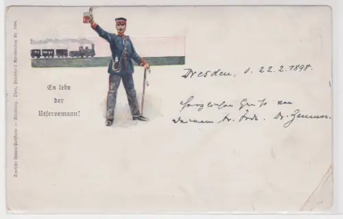 909118 Künstler Ak Militär "Es lebe der Reservemann!" 1898