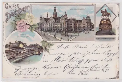 909099 Ak Lithografie Gruss aus Dresden Helbig´s Etablissement usw. 1898