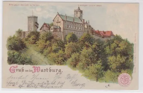 909096 Halt gegen das Licht Ak Gruß von der Wartburg Eisenach 1900