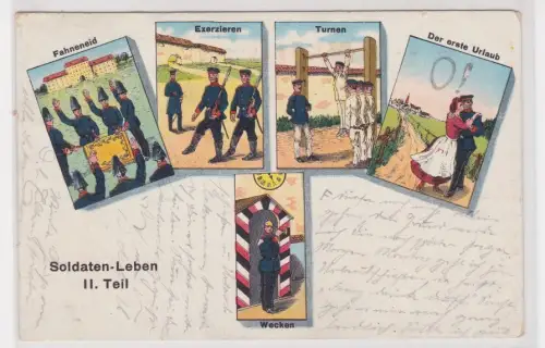 908988 Künstler Ak Militär Humor "Soldaten-Leben II. Teil" 1907