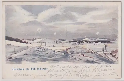 14363 Feldpost AK Gefechtsbild von Budi Sulkowsky 1916