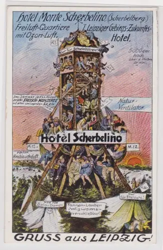 910366 AK Gruss aus Leipzig - Hotel Monte Scherbelino (Scherbelberg) 1928