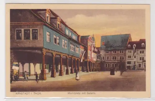 909699 Ak Arnstadt Marktplatz mit Galerie 1930