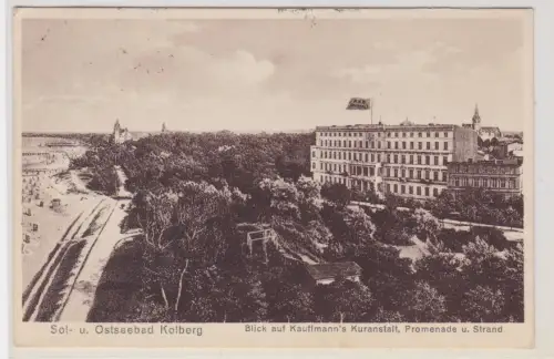 909695 Ak Ostseebad Kolberg Kołobrzeg Kaufmanns Kuranstalt 1930