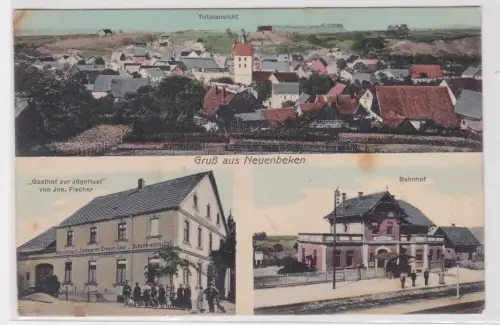 905943 Mehrbild Ak Neuenbeken Bahnhof, Gasthof zur Jägerlust 1914