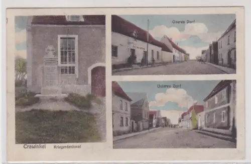 908778 Mehrbild Ak Crawinkel Kriegerdenkmal, oberes und unteres Dorf 1929
