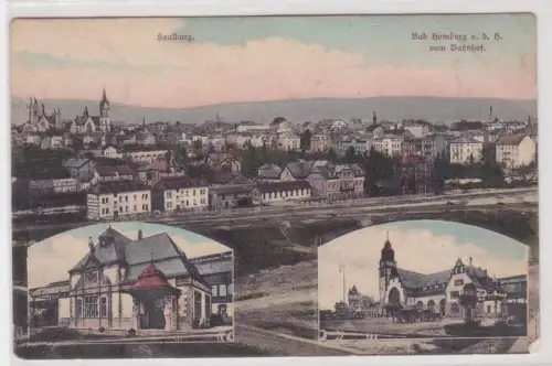 908767 Mehrbild Ak Bad Homburg vor der Höhe vom Bahnhof 1910