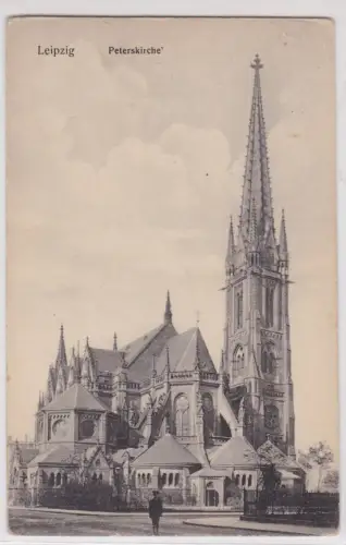 910240 AK Leipzig - Peterskirche 1916