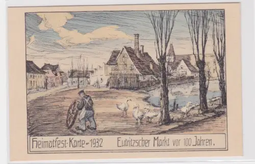 910234 AK Heimatfest-Karte 1932 - Eutritzscher Markt vor 100 Jahren