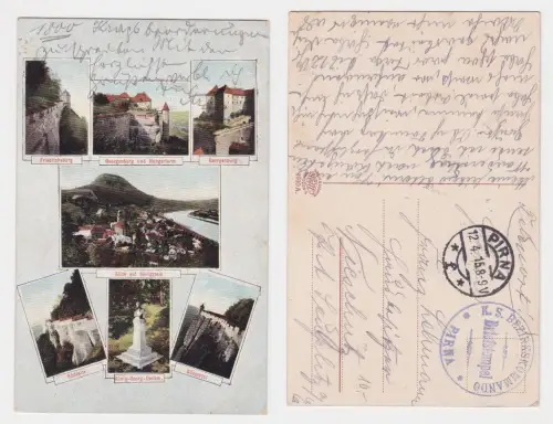 909732 Feldpost Ak Festung Königstein K.S.Bezirkskommando Pirna 1915