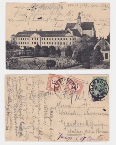 909742 Ak Schloss Dargun mit interessanter Frankatur 1913